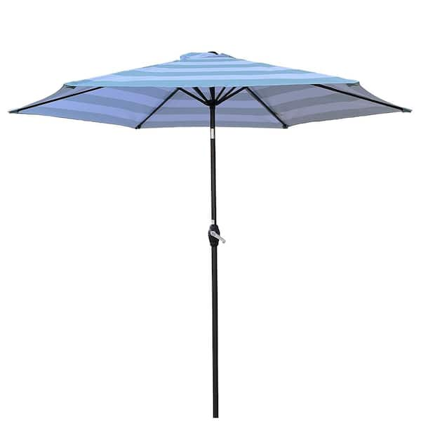 Afaif 9 Ft. Patio Umbrella Outdoor Market Table Umbrella With Crank, 6 