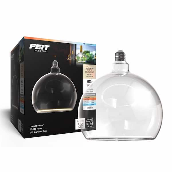 60-Watt Equivalent Specialty Code Round Dim Oversized Clear Glass E26 Medium Base LED Light Bulb Selectable White 1-Pack