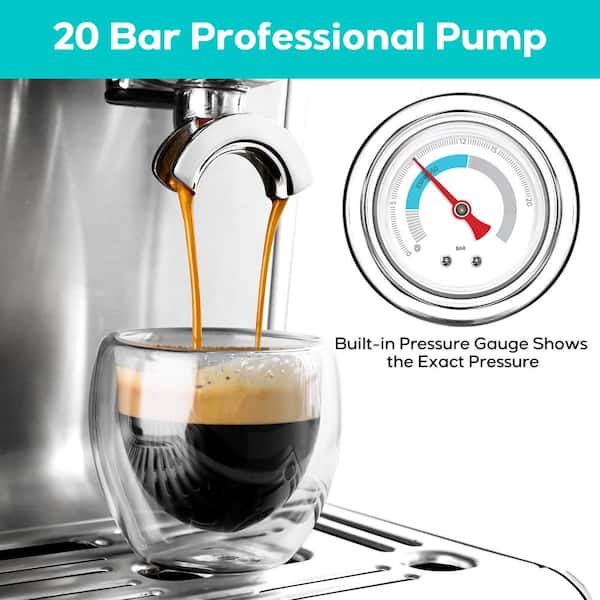 CASABREWS CM5418 20-Cup Beige Stainless Steel Espresso Machine with Milk Frother  Steam Wand HD-US-CM5418-YEL - The Home Depot