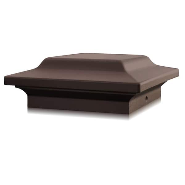 4 in. x 4 in. Brown Aluminum Fence Post Cap