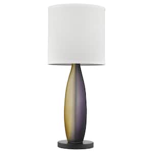 30 in. Ebony Standard Light Bulb Bedside Table Lamp