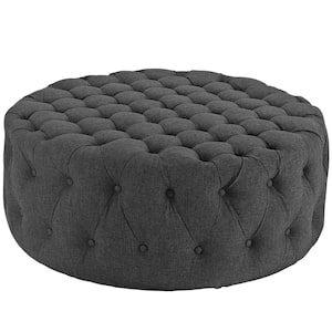 Gray Amour Upholstered Fabric Ottoman