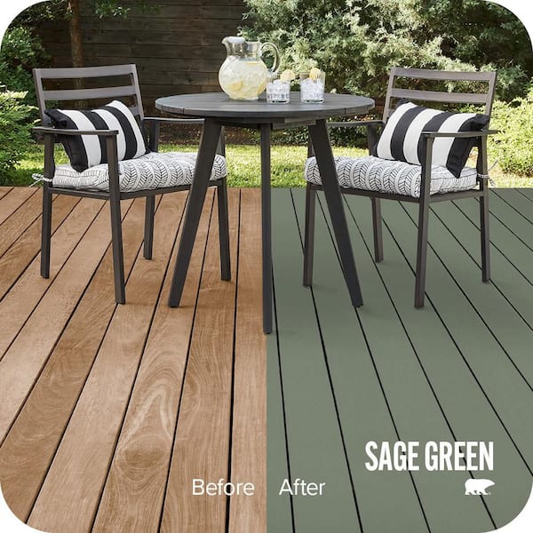 1 gal. #ICC-77 Sage Green Solid Color Waterproofing Exterior Wood Stain and Sealer