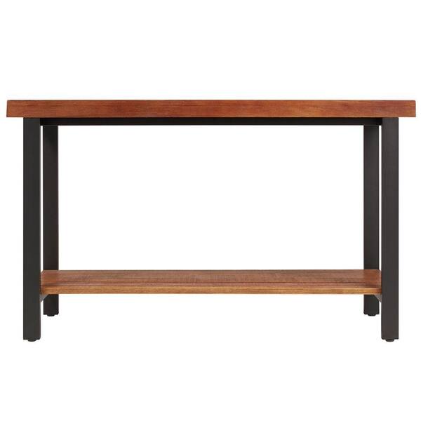 HomeSullivan 48 in. Oak/Black Rectangle Wood Console Table with Storage