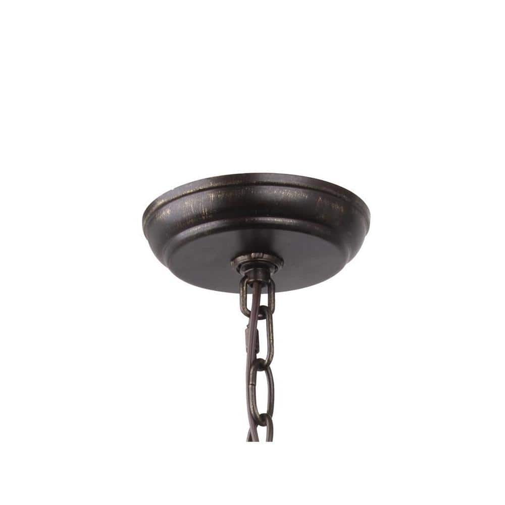 Luna 8-Light English Bronze and Crystal Chandelier