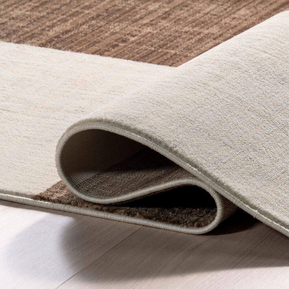 Handmade Red and Brown Synthetic Rectangular Area Rug 4' x 6'