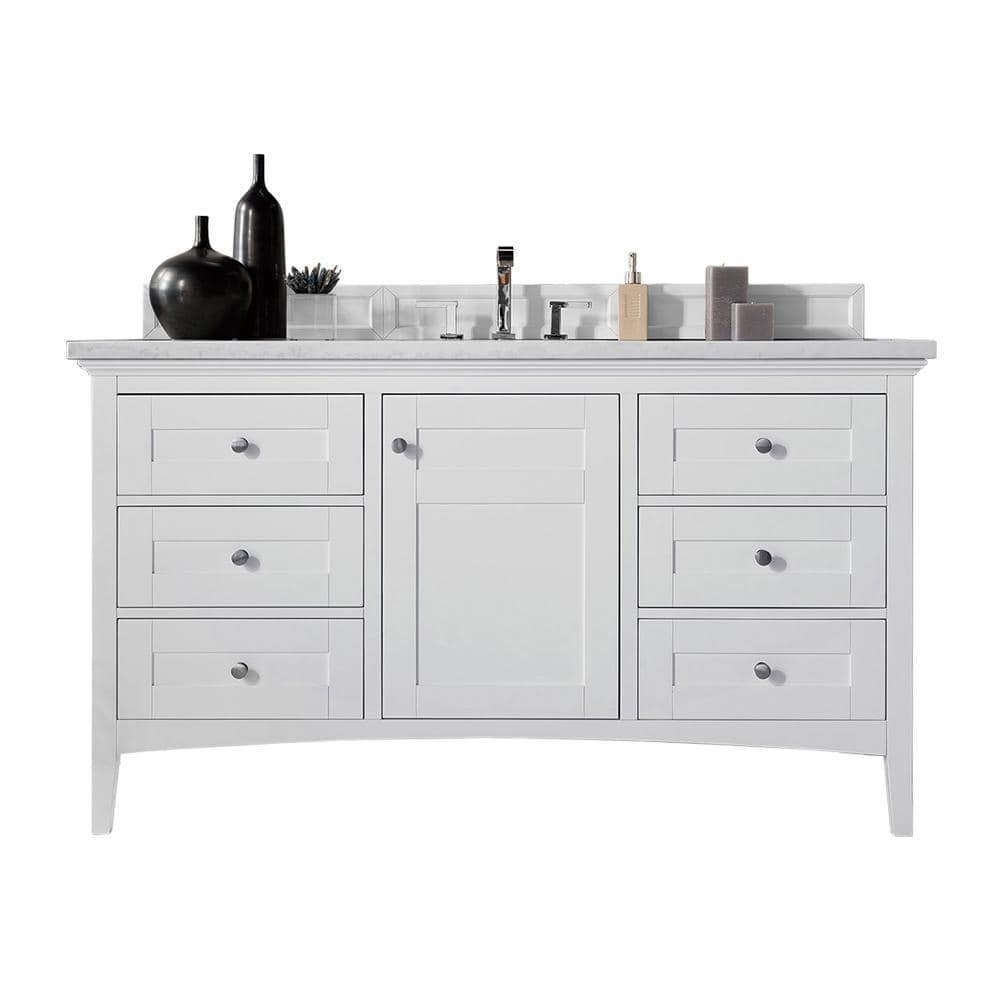 Palisades 60 in. W x 23.5 in.D x 35.3 in. H Single Bath Vanity in Bright Wh