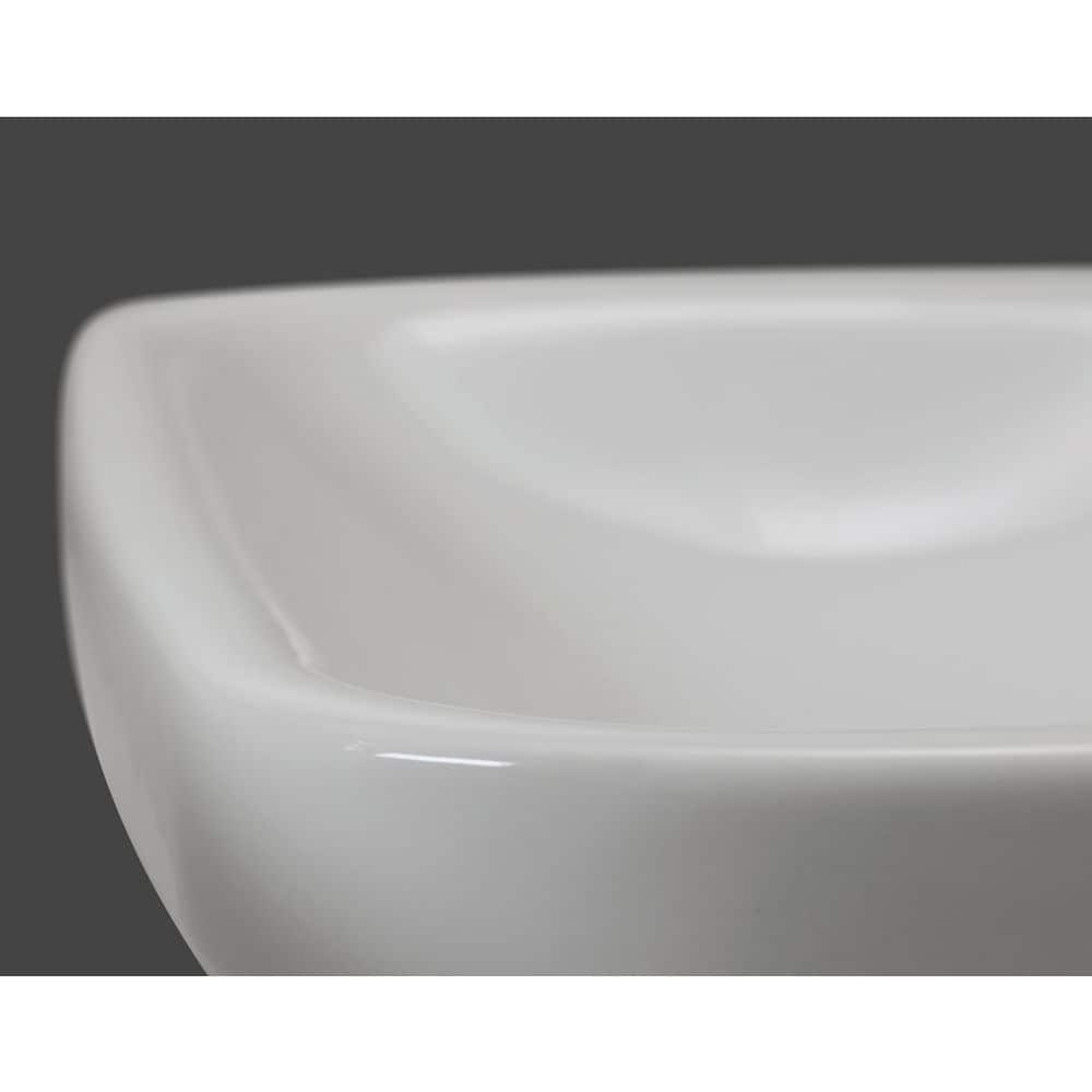 DuraStyle White Ceramic Wall-Mount Bathroom Sink