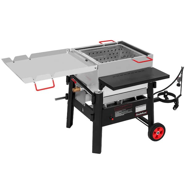 Single Sack Crawfish Boiler Outdoor Stove Propane Gas Grill Cooker in Black