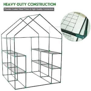 57 in. W x 57 in. D x 77 in. H Outdoor Walk In Greenhouse with 8-Shelves