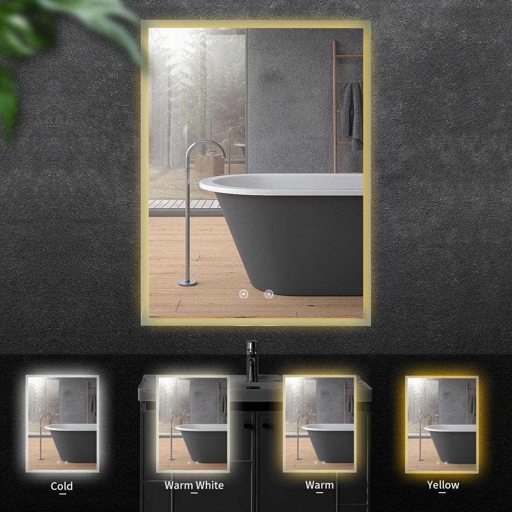 32" x 24" Polished Crystal Frameless LED Bathroom Vanity Mirror