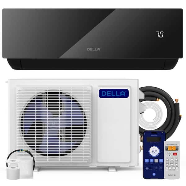 9000 BTU 19 SEER2 Cools Up to 450 Sq. Ft with Heat Pump Pre-Charged Ductless Wifi Mini Split AC