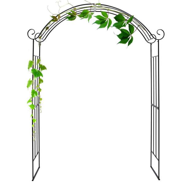 YIYIBYUS 94.48 in. x 65 in. Metal Frame Garden Arch Arbor Stand OT-ZJGJ ...