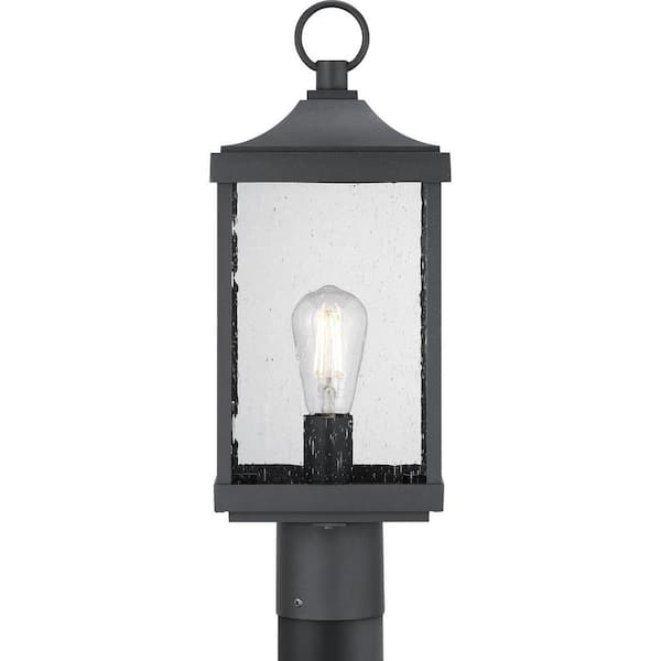 Progress Lighting Globe Lanterns Collection 1-Light Matte Black Clear Glass  Farmhouse Outdoor Post Lantern Light P540007-031 - The Home Depot