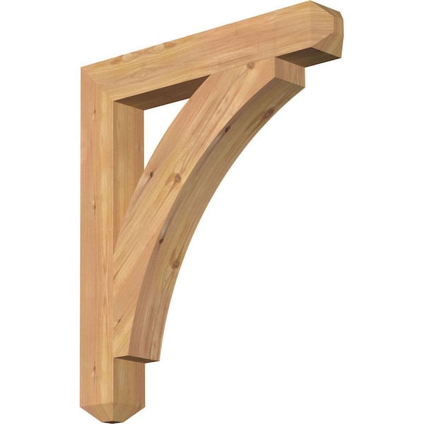 Ekena Millwork 3.5 in. x 28 in. x 24 in. Western Red Cedar Thorton Craftsman Smooth Bracket