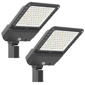 1500- Watt Equivalent Integrated LED Bronze 300W LED Parking Lot Light 5000K 39000 Lumen Area Light Slip Fitter(2pack）