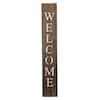 60 in. Espresso Vertical Front Porch Rustic Farmhouse Welcome Sign