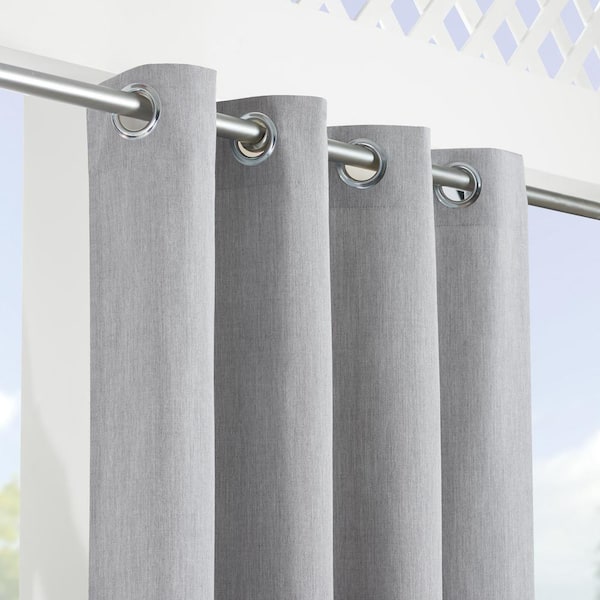 Sunbrella Linen Silver Grommeted Outdoor Curtains