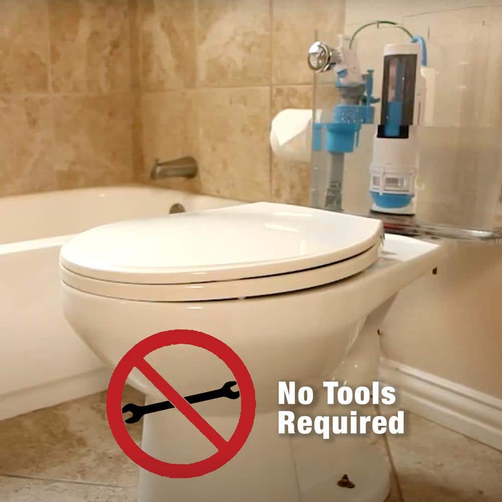 Blue and White Plastic Dual Flush Toilet Repair Kit