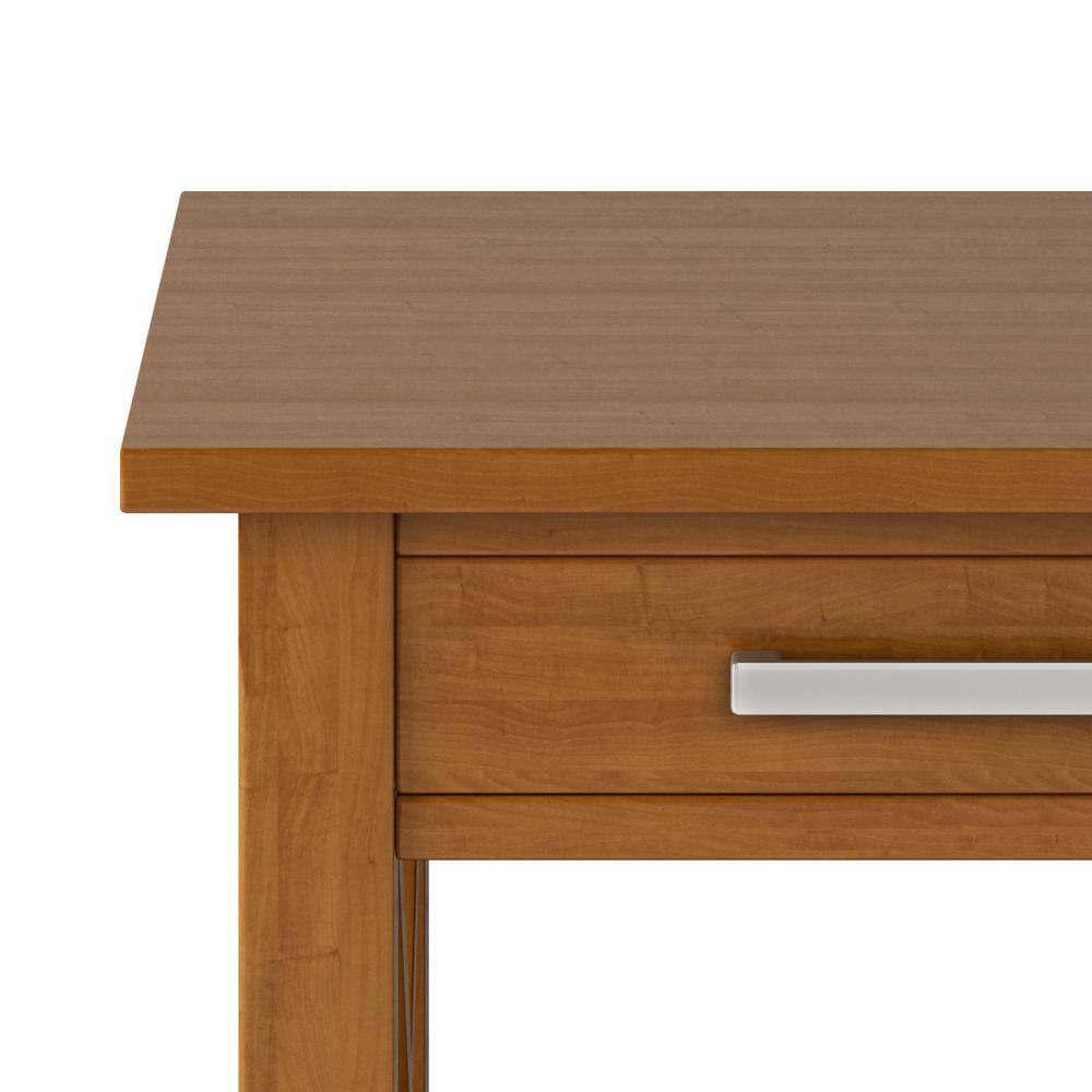 Kitchener Light Golden Brown Solid Wood Square End Table with Storage