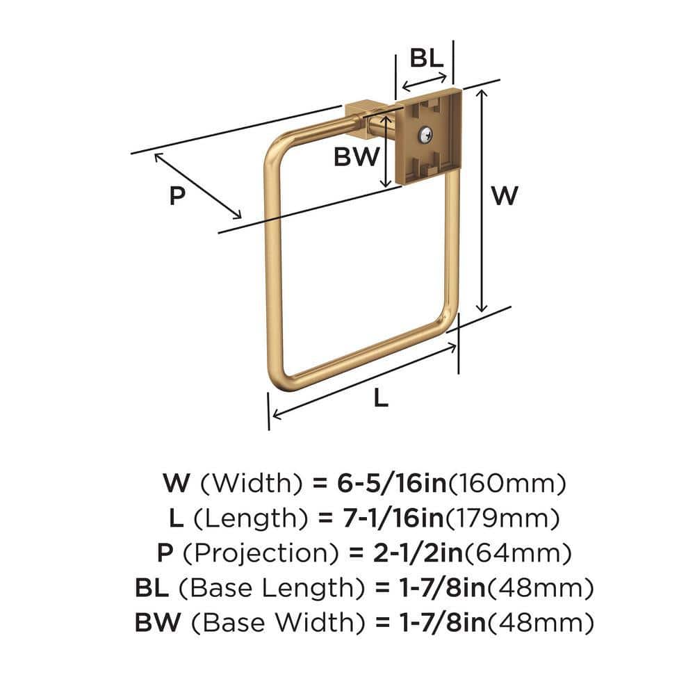 Champagne Bronze 7-inch Wall Mounted Towel Ring