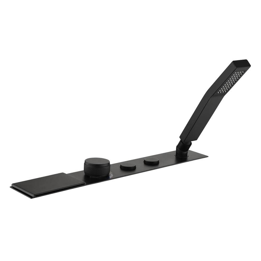 Tahanbath 3Handle Deck Mount Roman Tub Faucet with Handshower in Matte