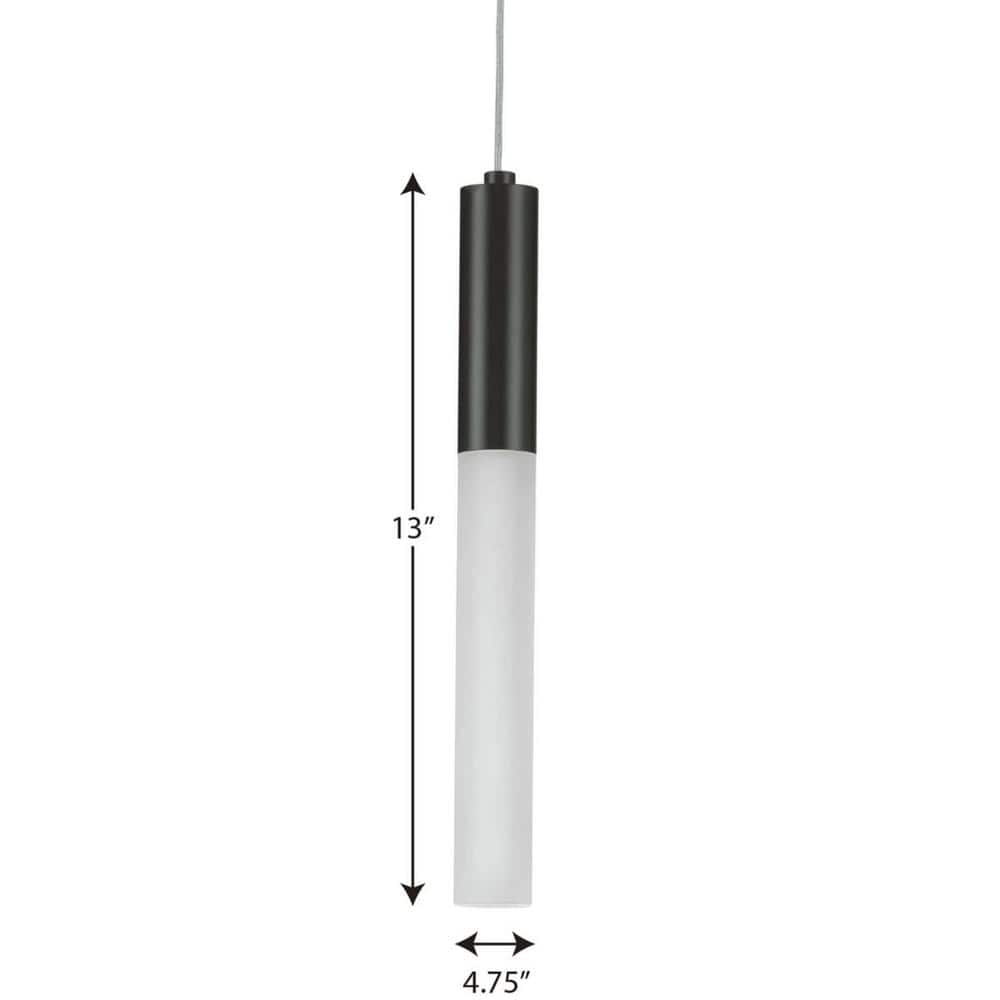 Kylo 13" Matte Black Frosted Glass LED Pendant Light
