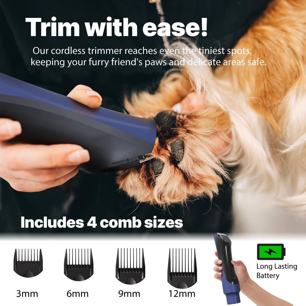 Blue Pet Grooming Vacuum Kit with Multiple Attachments