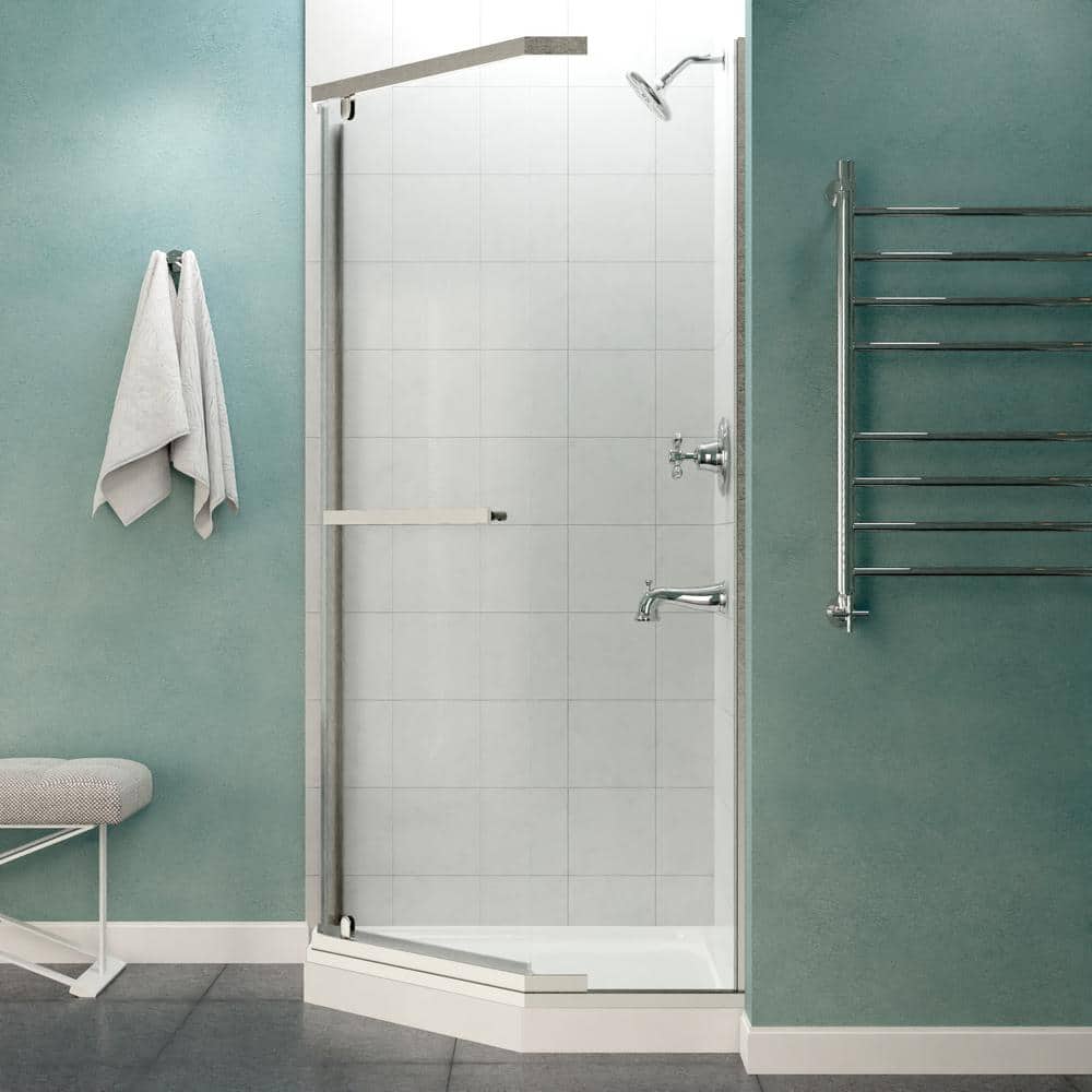 Castle Series 49" x 72" Brushed Nickel Semi-Frameless Shower Door
