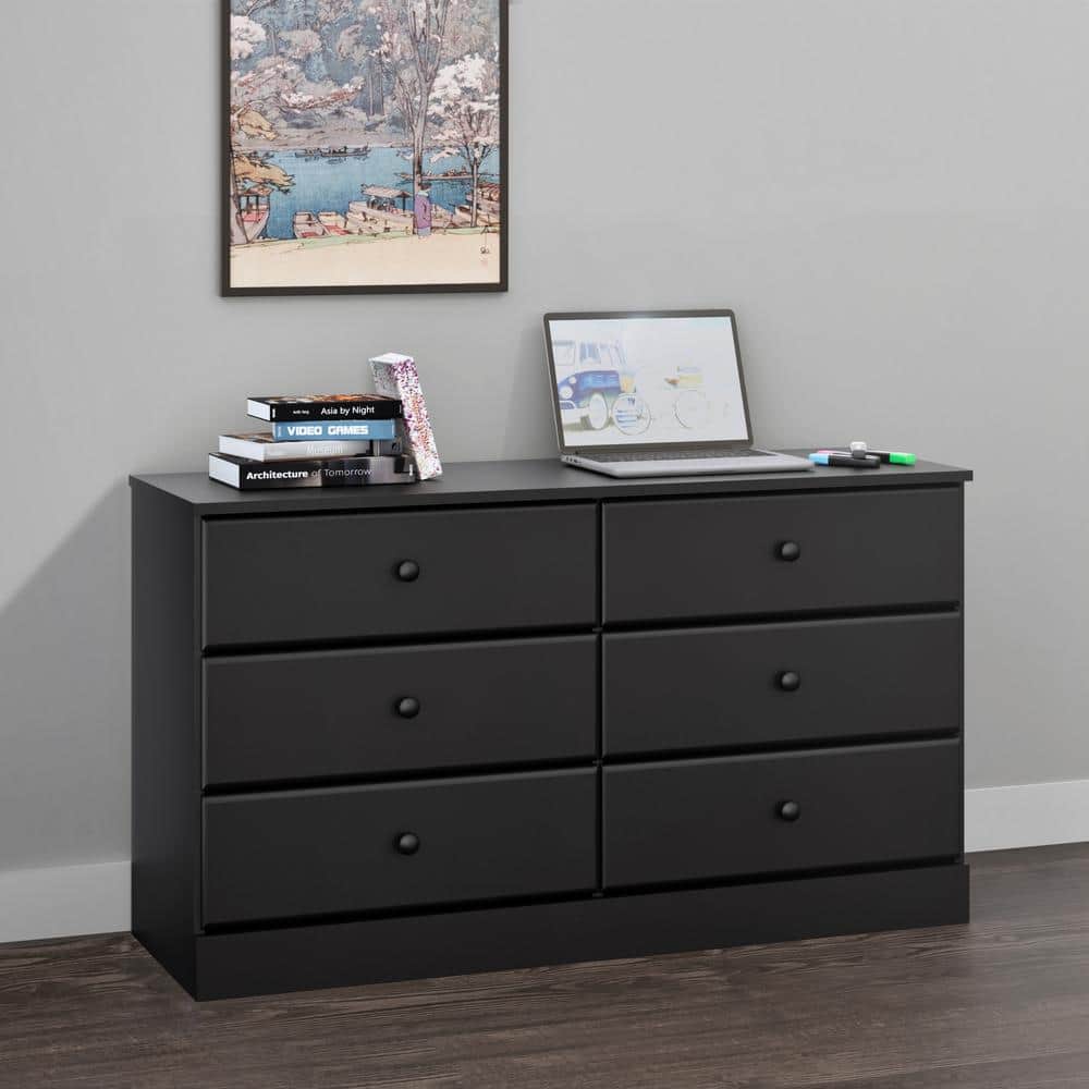 Astrid Double Black Dresser with Extra Deep Drawers