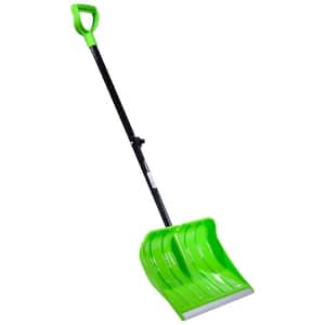 18 in. Steel Handle Poly Plastic Blade Lightweight Snow Shovel, Poly Plastic