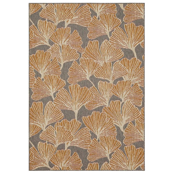 Mohawk Home Harbour Blossoms Rust 5 ft. 3 in. x 7 ft. 6 in. Floral Indoor/Outdoor Area Rug