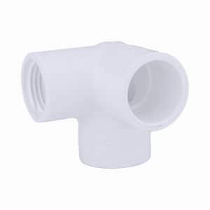 1 in. x 1 in. 90 Degree Socket x Hub PVC Elbow with Side Outlet