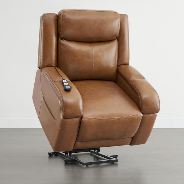 Vito Saddle Leather Dualmotor Powerlift Recliner w/ Adjustable Headrest Massage&Heating Functions & Storage Pocket