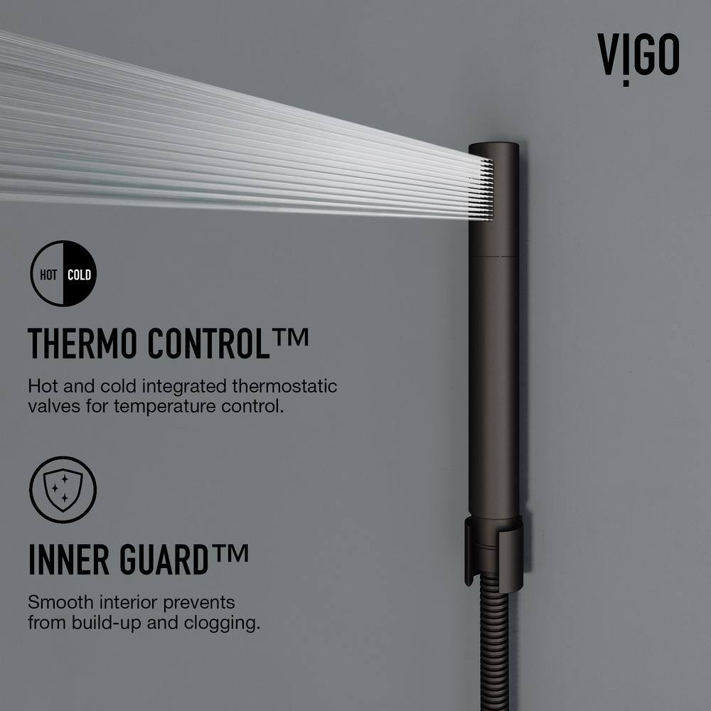 Matte Black 58" Shower Panel with Handheld and Jets