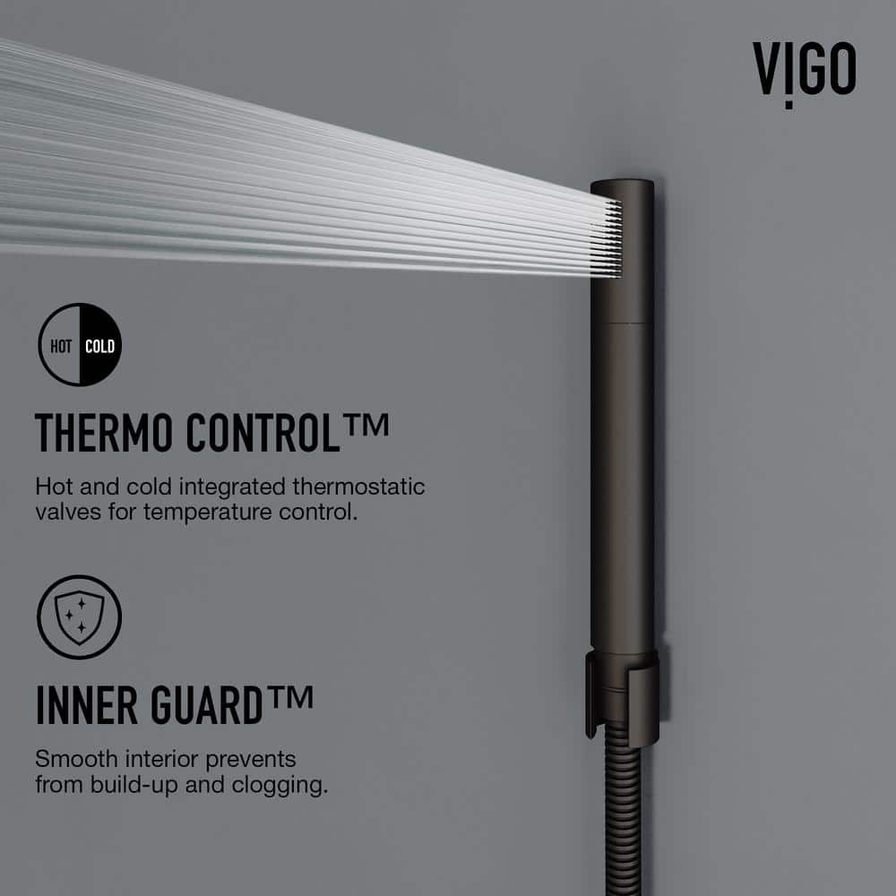 Bowery Matte Black 59" Shower Panel with 4-Jet System and Hand Shower