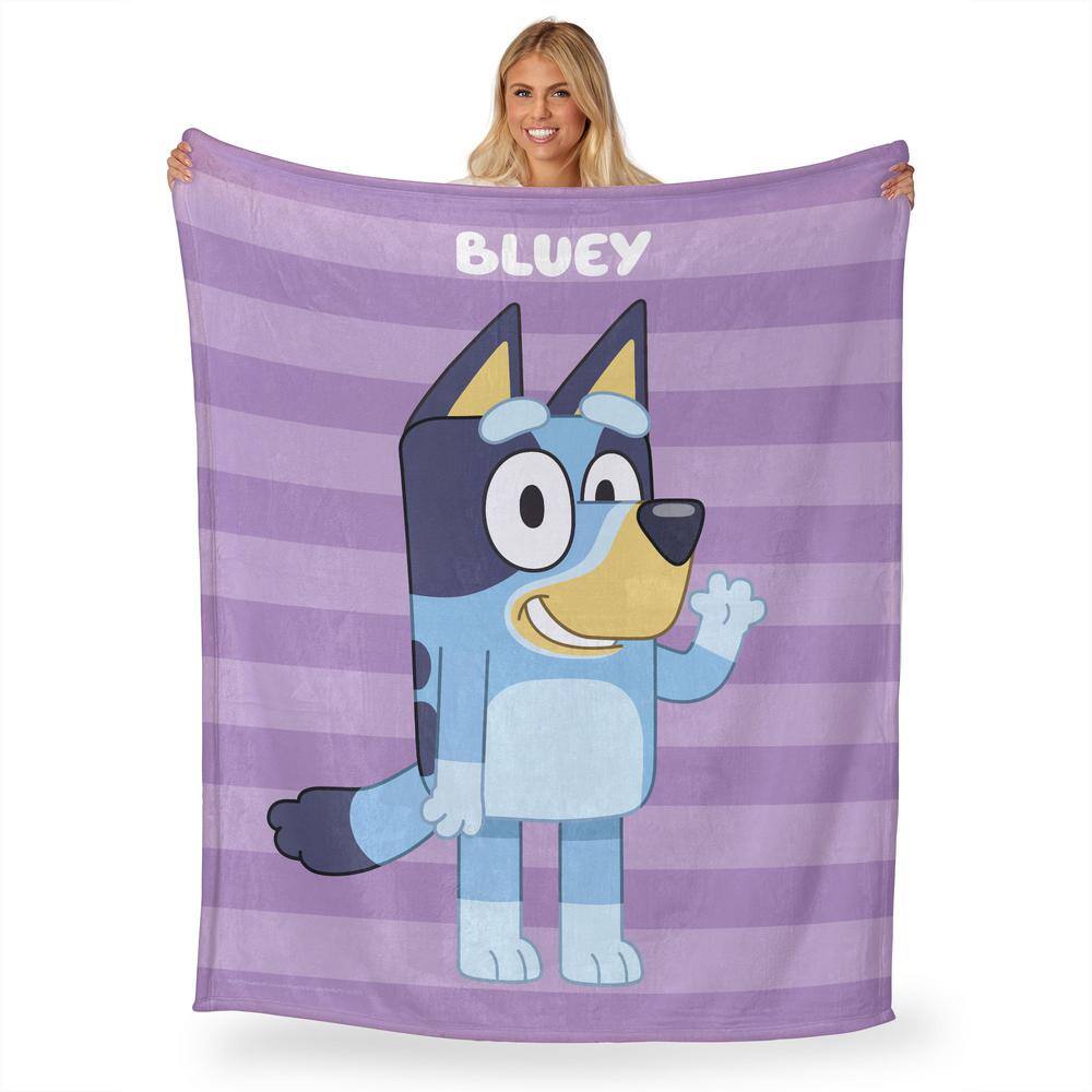 Bluey Purple and Blue Silk Touch Kids Throw Blanket