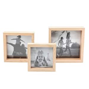 Blonde Wood Nesting Picture Frame Set (Set of 3)