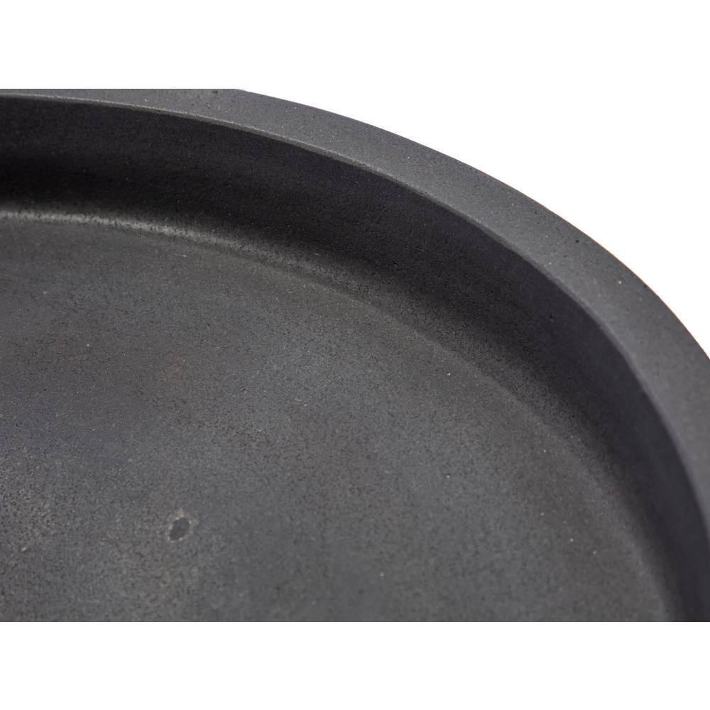 Sleek Honed Black Lava Stone 18'' Circular Vessel Bathroom Sink