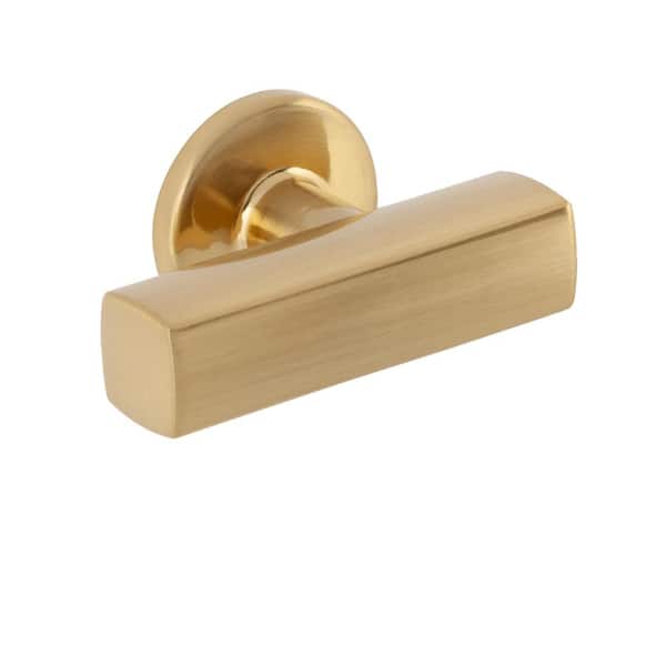 5-Pack Flynn 1-7/8 in. (48 mm) Modern Satin Brass Off-Centered Bar Cabinet Knob