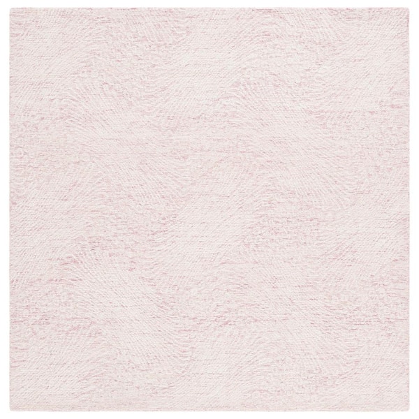 SAFAVIEH Ebony Pink/Ivory 6 ft. x 6 ft. Floral Square Area Rug