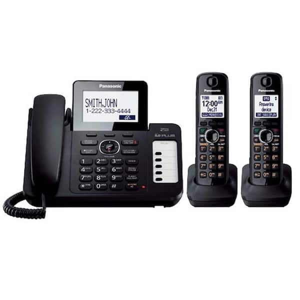 Panasonic DECT 6.0+ Corded/Cordless Phone with All-Digital Answering System, Talking CID, Speakerphone, and 2 Handsets