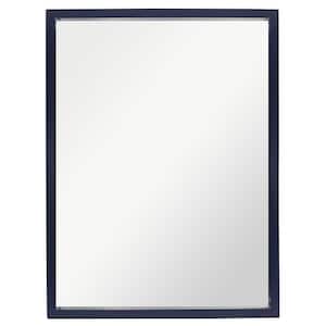18 in. W x 24 in. H Rectangle Navy Blue Wooden Mirror