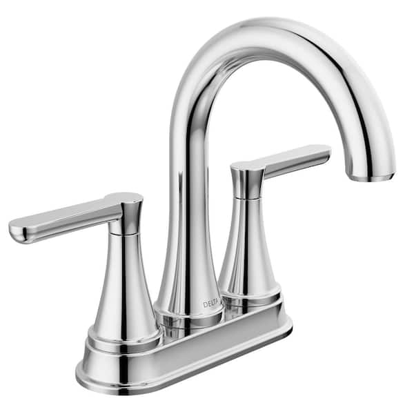 Delta Greydon 4 in. Centerset Double Handle Bathroom Faucet in Polished Chrome