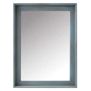 Chennai 24 in. W x 32 in. H Rectangular Wood Framed Wall Bathroom Vanity Mirror in Blue Wash