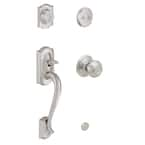 Schlage Camelot Satin Nickel Dummy Door Handleset with Georgian