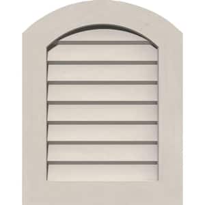 17" x 29" Round Top Primed Smooth Pine Wood Paintable Gable Louver Vent Non-Functional