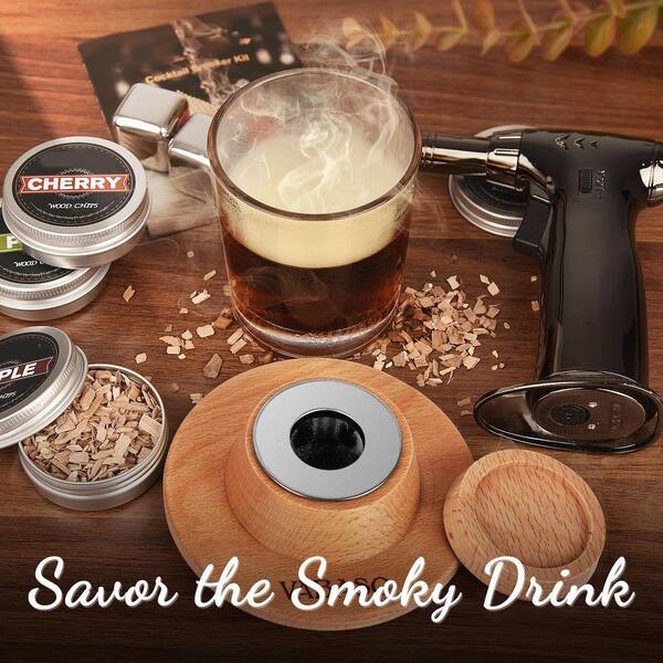 Lynzavix Whiskey Smoker Kit Wood Chips Assorted Brown Wood Barware