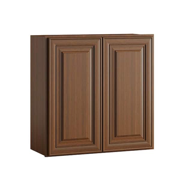 Hausvita 30 in. W x 12 in. D x 30 in. H in Cameo Scotch Plywood Ready to Assemble Kitchen Wall Cabinet with Doors and Shelves