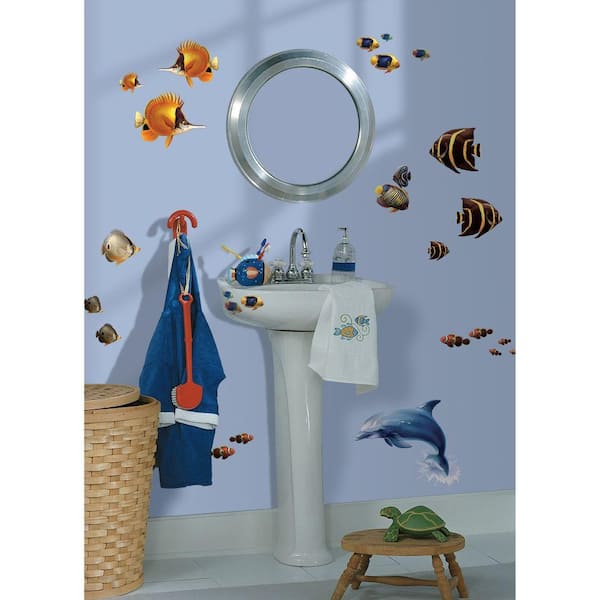 RoomMates 10 in. x 18 in. Under the Sea 24-Piece Peel and Stick Wall Decals